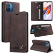 For Xiaomi Redmi 12C/11A Skin Feel Anti-theft Brush Horizontal Flip Leather Case with Holder(Brown) - Xiaomi Cases by PMC TechLife | Online Shopping South Africa | PMC TechLife | Buy Now Pay Later Mobicred