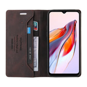 For Xiaomi Redmi 12C/11A Skin Feel Anti-theft Brush Horizontal Flip Leather Case with Holder(Brown)