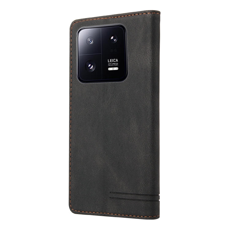 For Xiaomi 13 Pro Skin Feel Anti-theft Brush Horizontal Flip Leather Case with Holder(Black) - 13 Pro Cases by PMC TechLife | Online Shopping South Africa | PMC TechLife | Buy Now Pay Later Mobicred