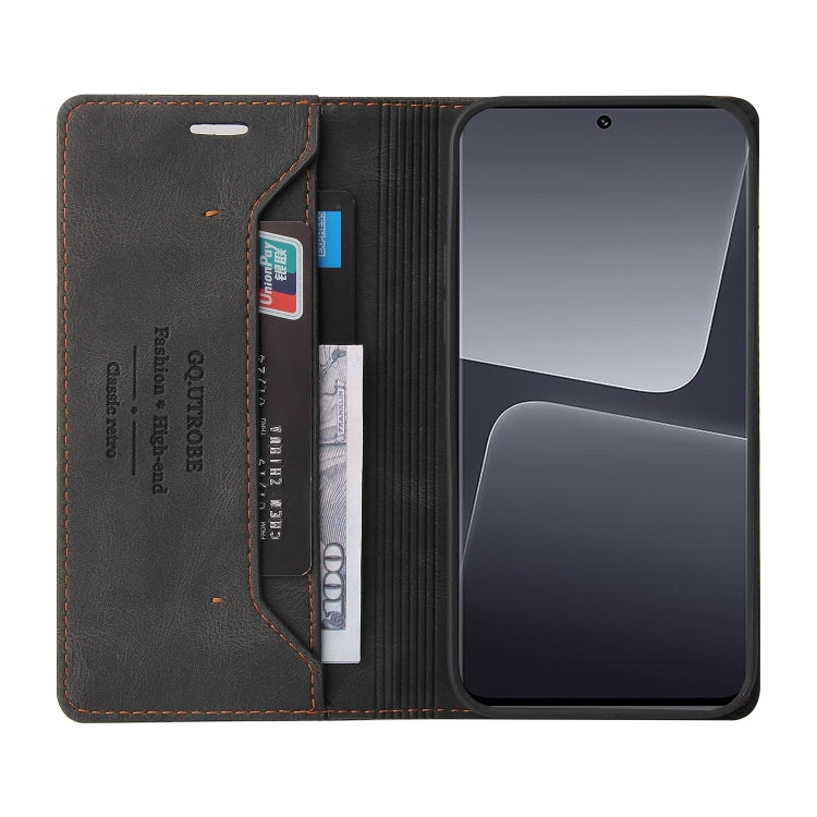 For Xiaomi 13 Pro Skin Feel Anti-theft Brush Horizontal Flip Leather Case with Holder(Black) - 13 Pro Cases by PMC TechLife | Online Shopping South Africa | PMC TechLife | Buy Now Pay Later Mobicred