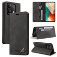 For Xiaomi Redmi Note 13 5G Skin Feel Anti-theft Brush Horizontal Flip Leather Case with Holder(Black) - Note 13 Cases by PMC TechLife | Online Shopping South Africa | PMC TechLife | Buy Now Pay Later Mobicred