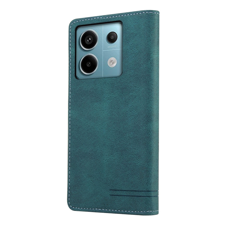For Xiaomi Redmi Note 13 Pro 5G Skin Feel Anti-theft Brush Horizontal Flip Leather Case with Holder(Blue) - Note 13 Pro Cases by PMC TechLife | Online Shopping South Africa | PMC TechLife | Buy Now Pay Later Mobicred