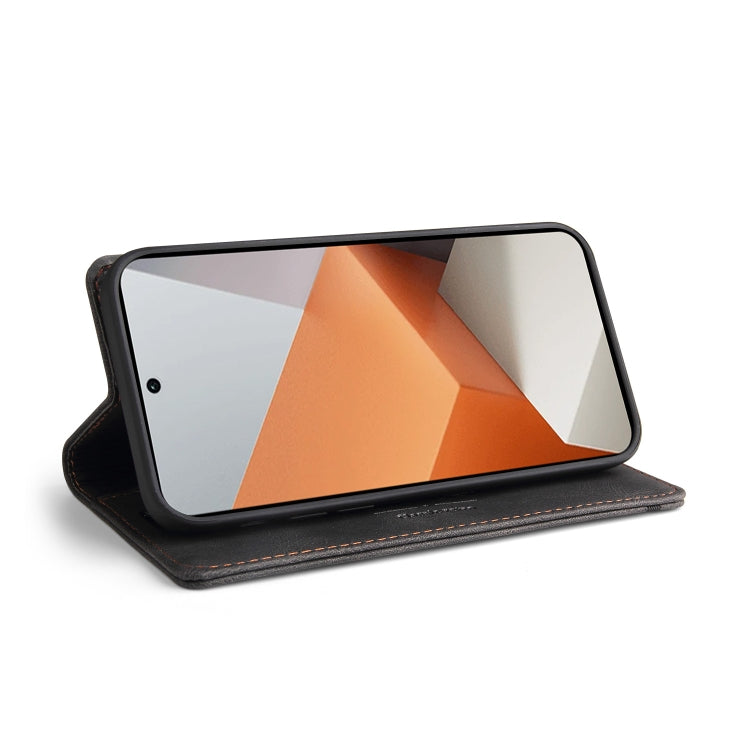 For Xiaomi Redmi Note 13 Pro+ Skin Feel Anti-theft Brush Horizontal Flip Leather Case with Holder(Black) - Note 13 Pro+ Cases by PMC TechLife | Online Shopping South Africa | PMC TechLife | Buy Now Pay Later Mobicred