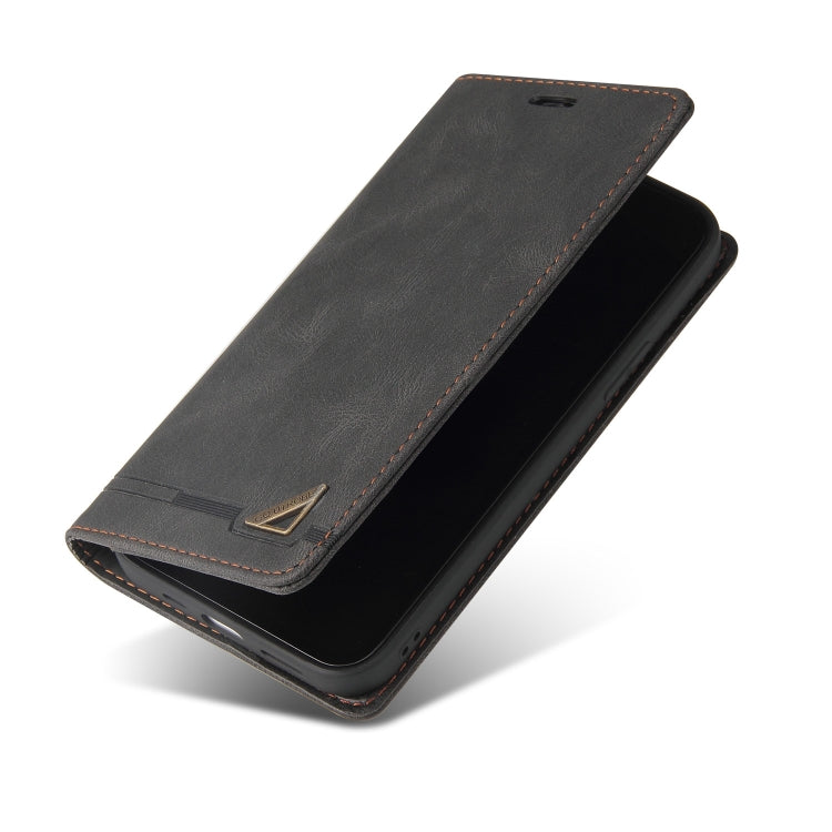 For Xiaomi Redmi Note 13 Pro+ Skin Feel Anti-theft Brush Horizontal Flip Leather Case with Holder(Black)