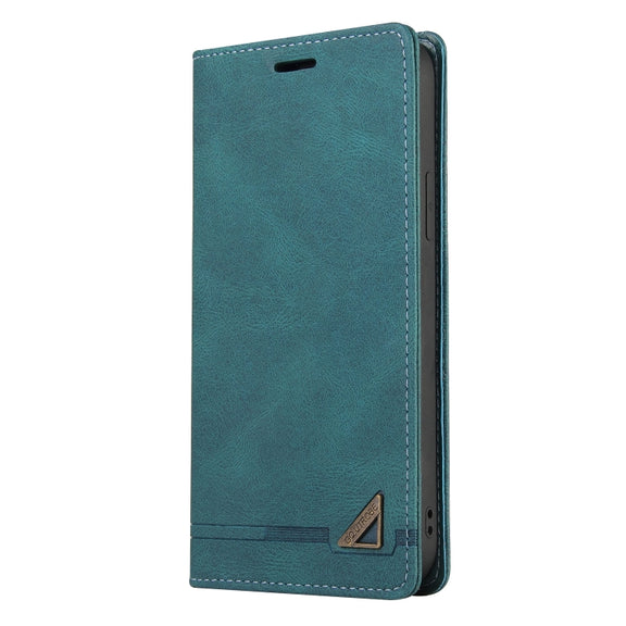 For Xiaomi Redmi Note 13 Pro+ Skin Feel Anti-theft Brush Horizontal Flip Leather Case with Holder(Blue)