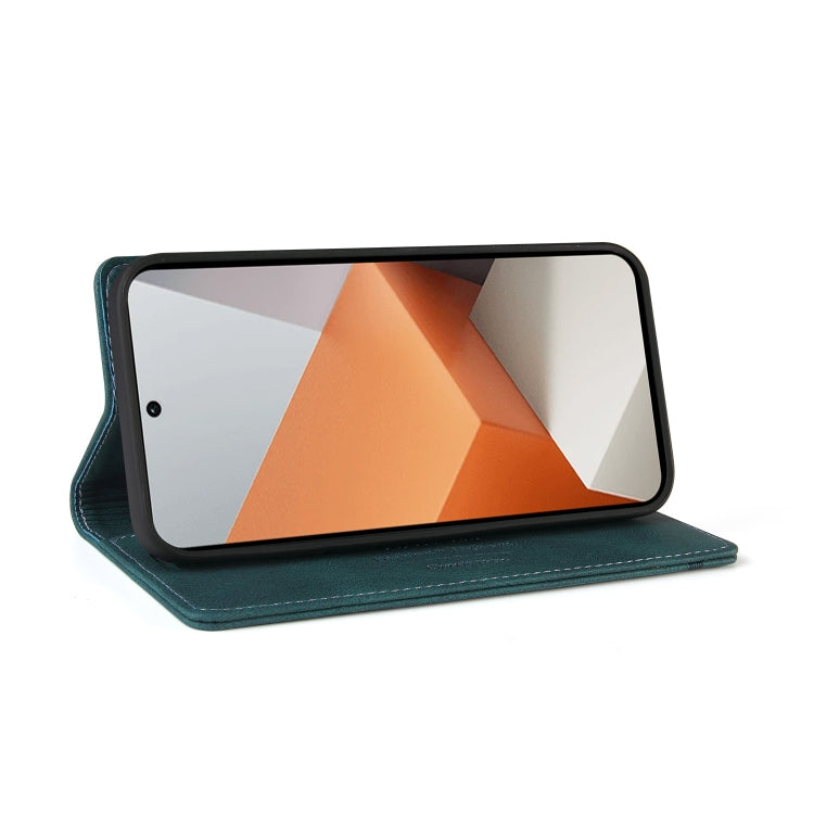 For Xiaomi Redmi Note 13 Pro+ Skin Feel Anti-theft Brush Horizontal Flip Leather Case with Holder(Blue)