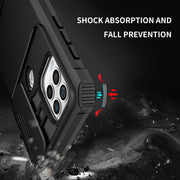For Motorola Moto G Stylus 5G Stereoscopic Holder Sliding Camshield Phone Case(Black)