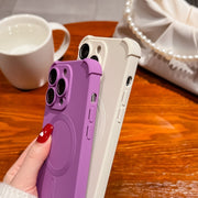 For iPhone 16 Pro Max Four Corner Shockproof Skin Feel MagSafe Magnetic Phone Case(Cyan Blue)