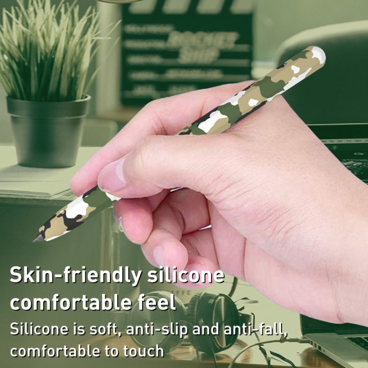 For Samsung Galaxy Tab S6 Lite LOVE MEI Camouflage Silicone Protective Pen Case(White)