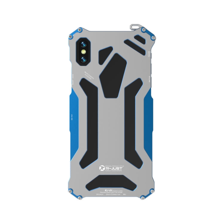 For iPhone XS Max R-JUST Shockproof Armor Metal Protective Case(Blue) - free shipping - PMC TechLife - Order now!