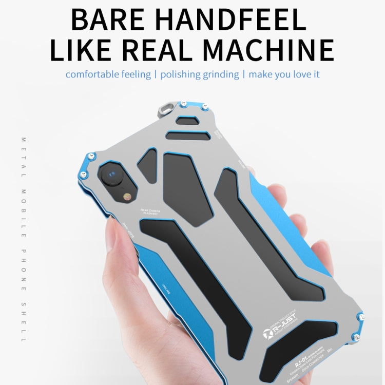 For iPhone XS Max R-JUST Shockproof Armor Metal Protective Case(Blue) - free shipping - PMC TechLife - Order now!