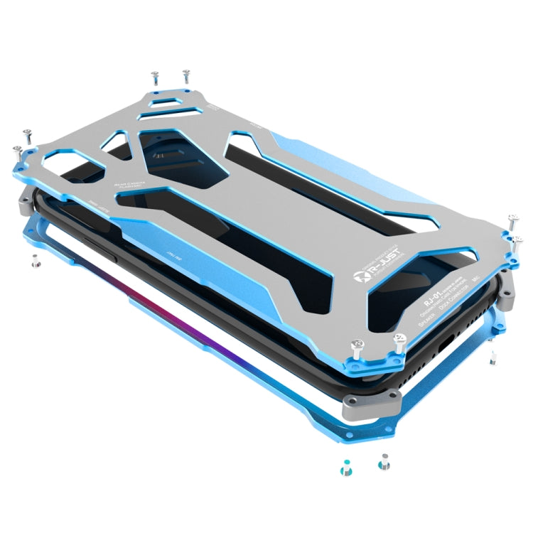 For iPhone XS Max R-JUST Shockproof Armor Metal Protective Case(Blue) - free shipping - PMC TechLife - Order now!