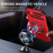 For iPhone 15 Plus MagSafe Magnetic Holder Phone Case(Red)