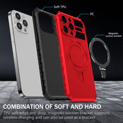 For iPhone 15 Pro MagSafe Magnetic Holder Phone Case(Red)