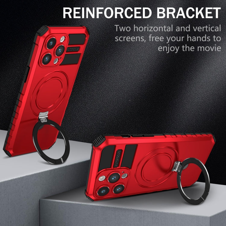 For iPhone 14 Pro MagSafe Magnetic Holder Phone Case(Red)