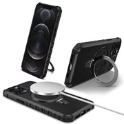 For iPhone 12 Pro MagSafe Magnetic Holder Phone Case(Black)