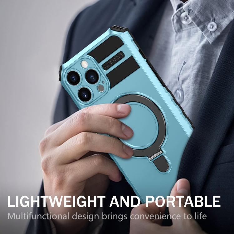 For iPhone 13 Pro MagSafe Magnetic Holder Phone Case(Light Blue) - free shipping - PMC TechLife - Order now!