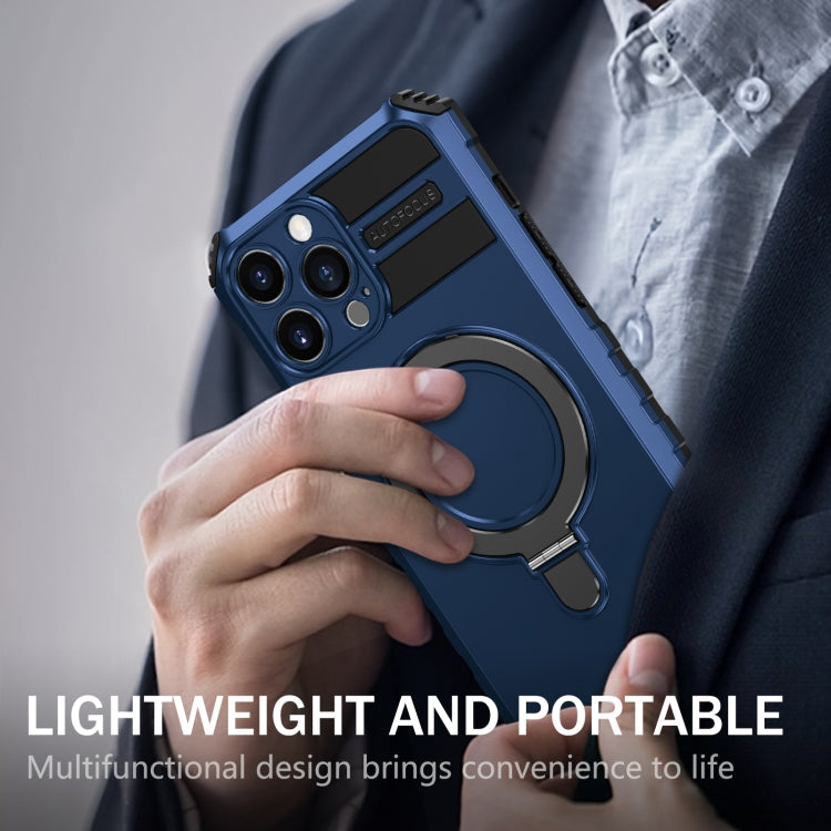 For iPhone 13 Pro Max MagSafe Magnetic Holder Phone Case(Blue) - iPhone 13 Pro Max Cases by PMC TechLife | Online Shopping South Africa | PMC TechLife