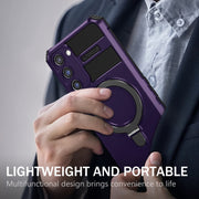 For Samsung Galaxy S23+ 5G MagSafe Magnetic Holder Phone Case(Purple)
