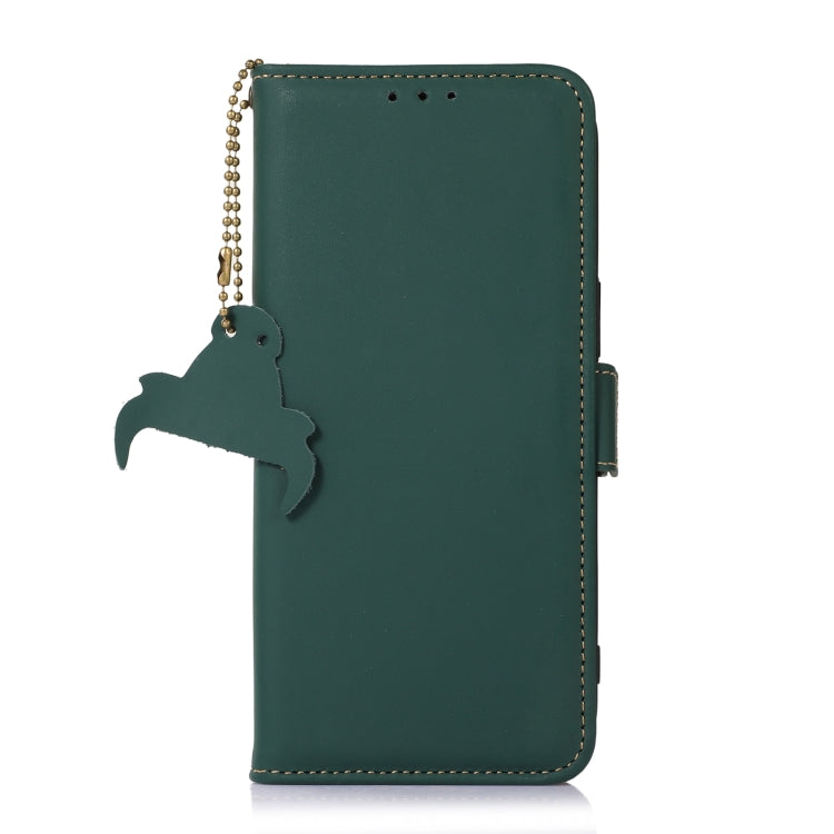 For OnePlus Nord CE4 5G Global Genuine Leather Magnetic RFID Leather Phone Case(Green)