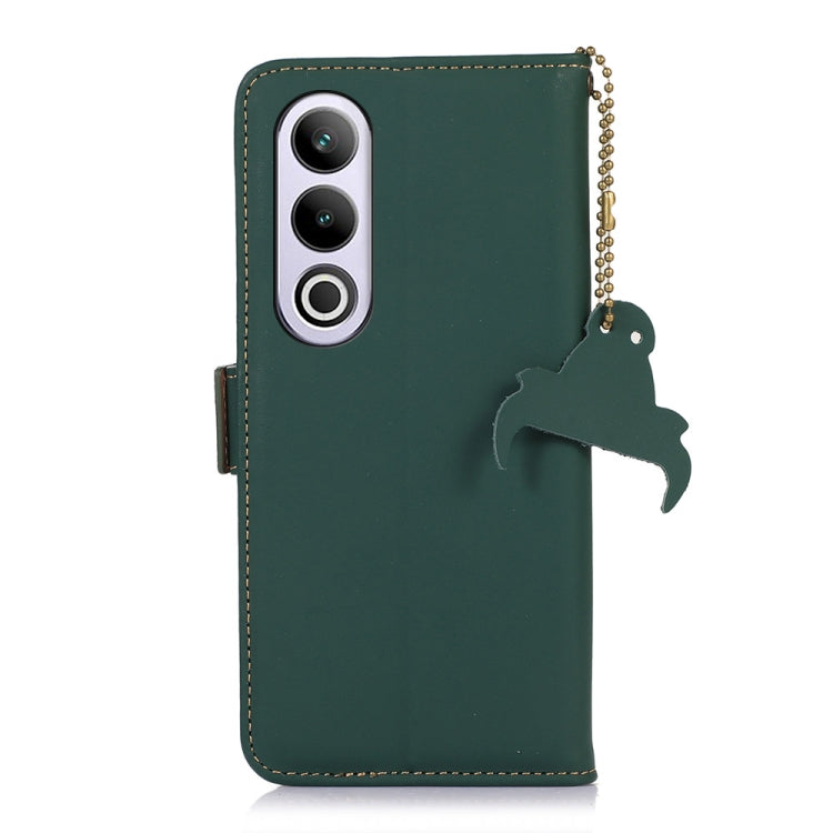 For OnePlus Nord CE4 5G Global Genuine Leather Magnetic RFID Leather Phone Case(Green) - OnePlus Cases by PMC TechLife | Online Shopping South Africa | PMC TechLife | Buy Now Pay Later Mobicred