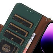 For OnePlus Nord CE4 5G Global Genuine Leather Magnetic RFID Leather Phone Case(Green)