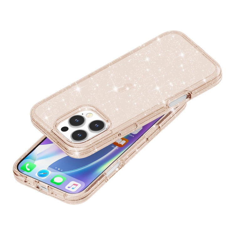 For iPhone 16 Pro Shockproof Terminator Glitter Powder Phone Case(Gold) - free shipping - PMC TechLife - Order now!