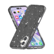 For iPhone 16 Plus Shockproof Terminator Glitter Powder Phone Case(Black)