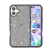 For iPhone 16 Shockproof Terminator Glitter Powder Phone Case(Black)