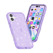 For iPhone 16 Shockproof Terminator Glitter Powder Phone Case(Purple)