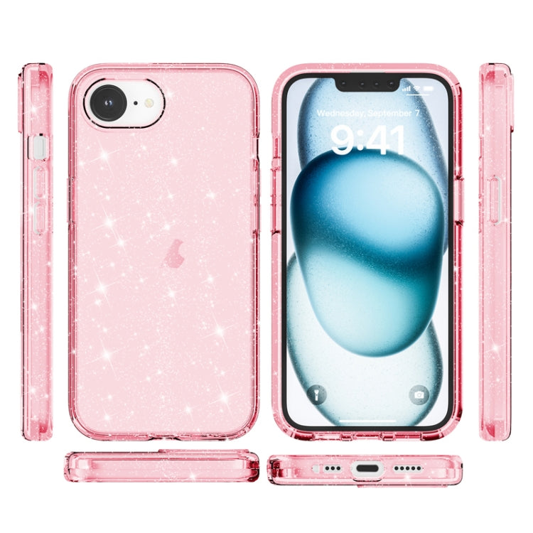 For iPhone 16e Shockproof Terminator Glitter Powder Phone Case(Pink) - iPhone 16e Cases by PMC TechLife | Online Shopping South Africa | PMC TechLife | Buy Now Pay Later Mobicred