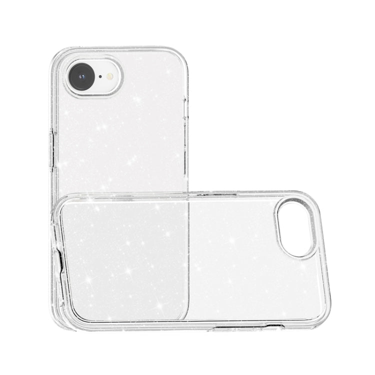 For iPhone 16e Shockproof Terminator Glitter Powder Phone Case(White) - iPhone 16e Cases by PMC TechLife | Online Shopping South Africa | PMC TechLife | Buy Now Pay Later Mobicred