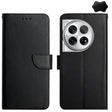 For OnePlus 12R 5G Global Genuine Leather Fingerprint-proof Flip Phone Case(Black) - OnePlus Cases by PMC TechLife | Online Shopping South Africa | PMC TechLife | Buy Now Pay Later Mobicred