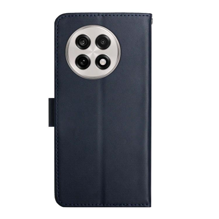For OnePlus 13 Genuine Leather Fingerprint-proof Flip Phone Case(Blue)