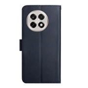 For OnePlus 13R Genuine Leather Fingerprint-proof Flip Phone Case(Blue)
