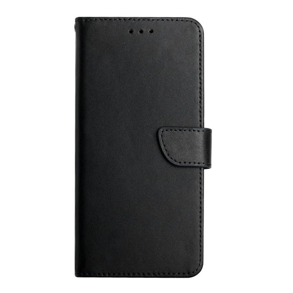 For OnePlus 13R Genuine Leather Fingerprint-proof Flip Phone Case(Black)