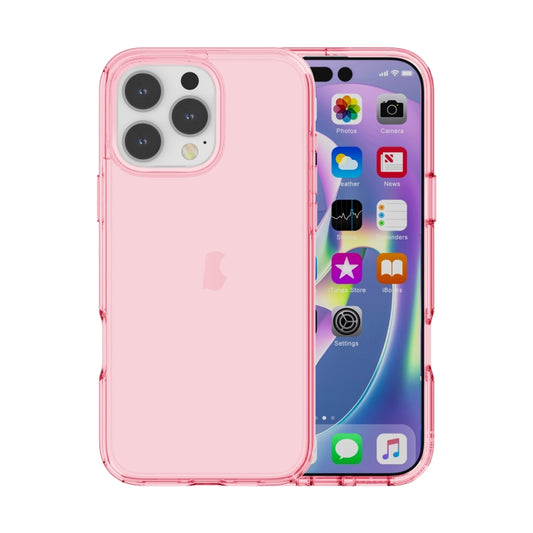 For iPhone 16 Pro Max Shockproof Terminator Transparent Phone Case(Pink) - free shipping - PMC Jewellery - Order now!