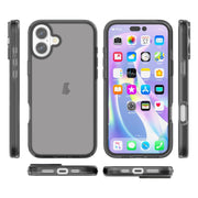 For iPhone 16 Plus Shockproof Terminator Transparent Phone Case(Grey)