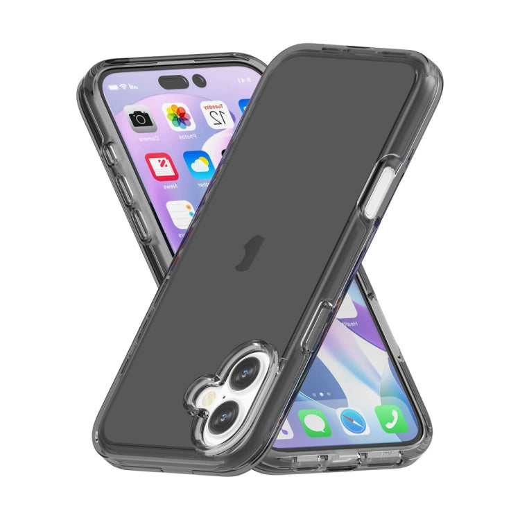 For iPhone 16 Shockproof Terminator Transparent Phone Case(Grey)