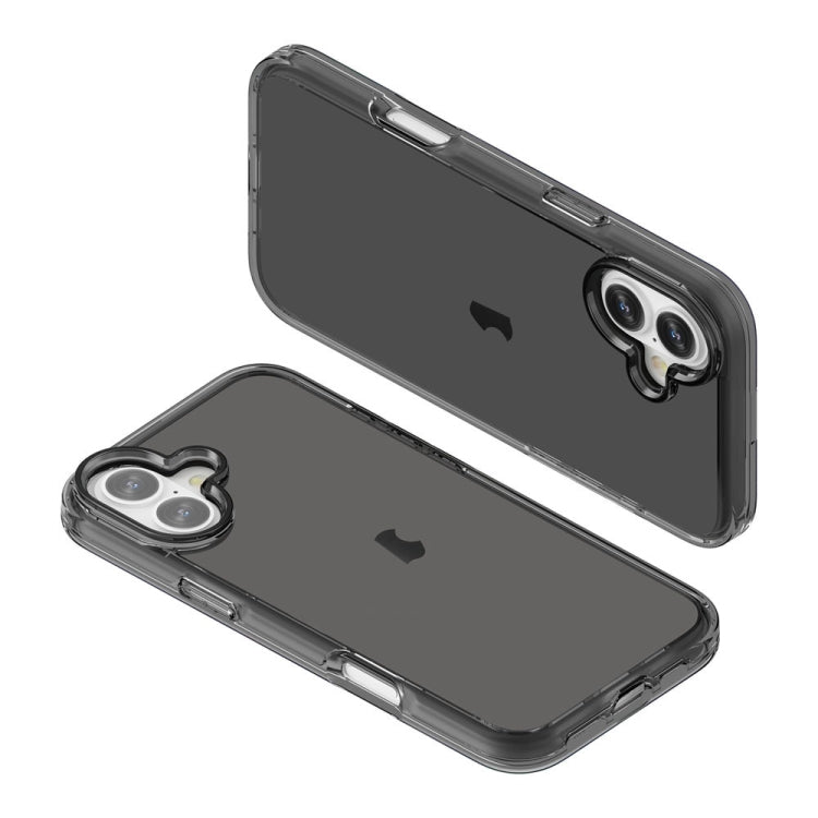 For iPhone 16 Shockproof Terminator Transparent Phone Case(Grey)
