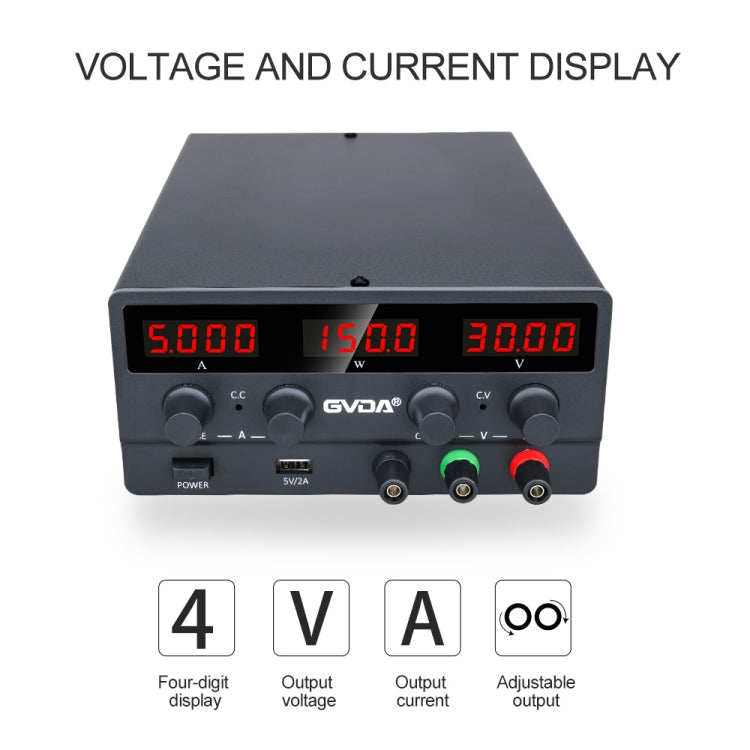 GVDA  SPS-H605 60V-5A Adjustable Voltage Regulator, Specification:EU Plug(Black) - free shipping - PMC Jewellery - Order now!