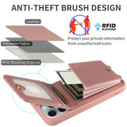 For iPhone 16 Pro Max Crossbody Lanyard Zipper Wallet Leather Phone Case(Rose Gold)