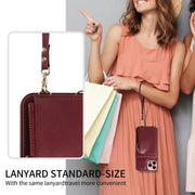 For iPhone 16 Pro Crossbody Lanyard Zipper Wallet Leather Phone Case(Wine Red)