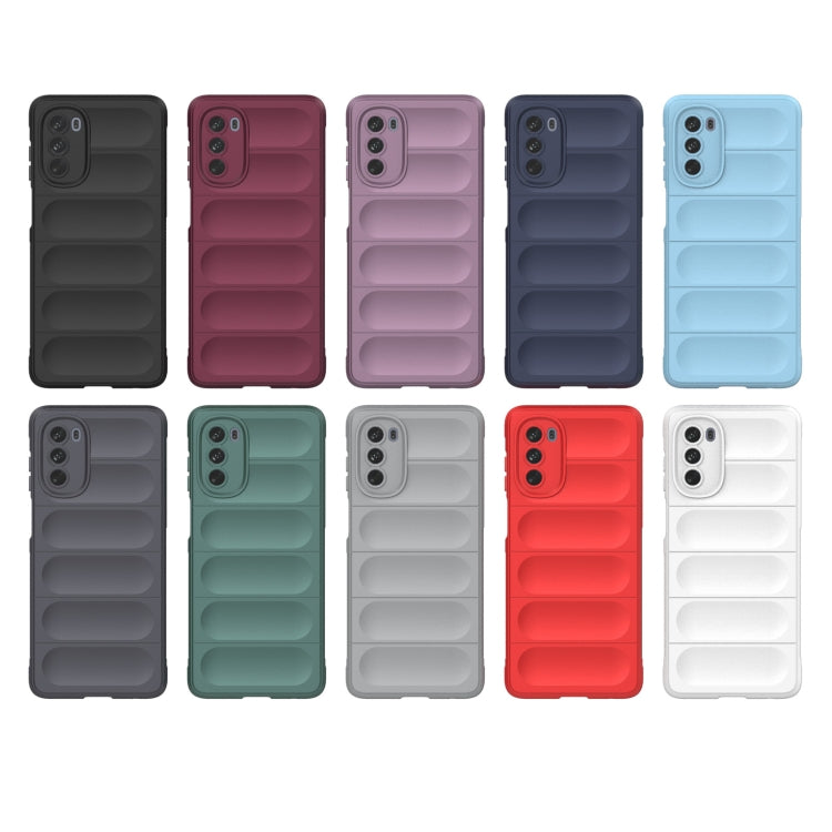 For Motorola Moto G62 5G Magic Shield TPU + Flannel Phone Case(White)