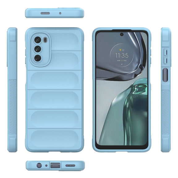 For Motorola Moto G62 5G Magic Shield TPU + Flannel Phone Case(White)