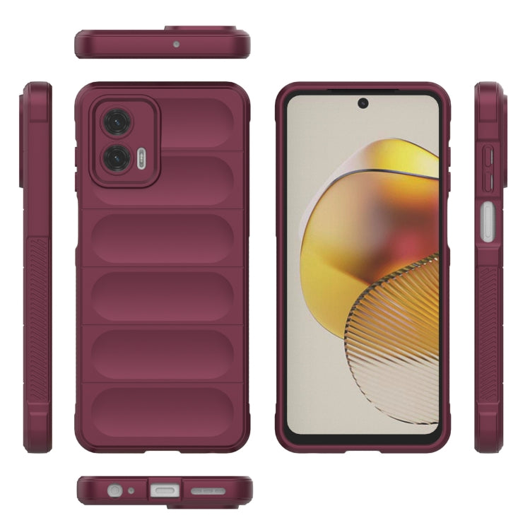 For Motorola Moto G73 5G Magic Shield TPU + Flannel Phone Case(Red) - Motorola Cases by PMC TechLife | Online Shopping South Africa | PMC TechLife | Buy Now Pay Later Mobicred