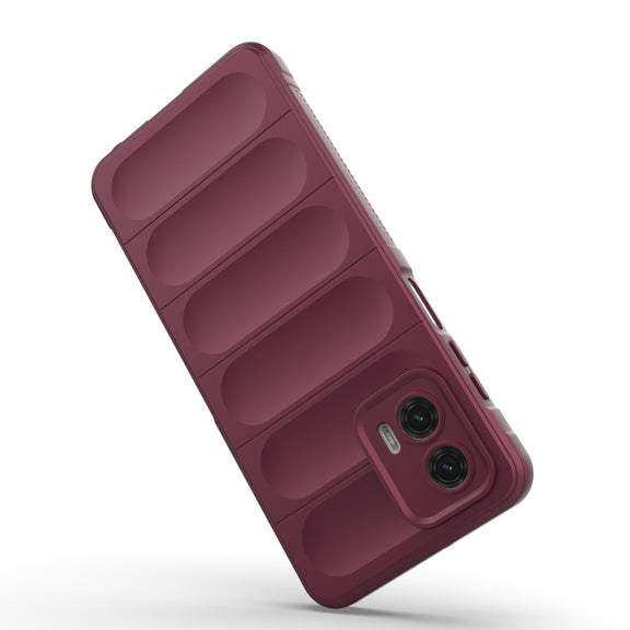 For Motorola Moto G73 5G Magic Shield TPU + Flannel Phone Case(Red)