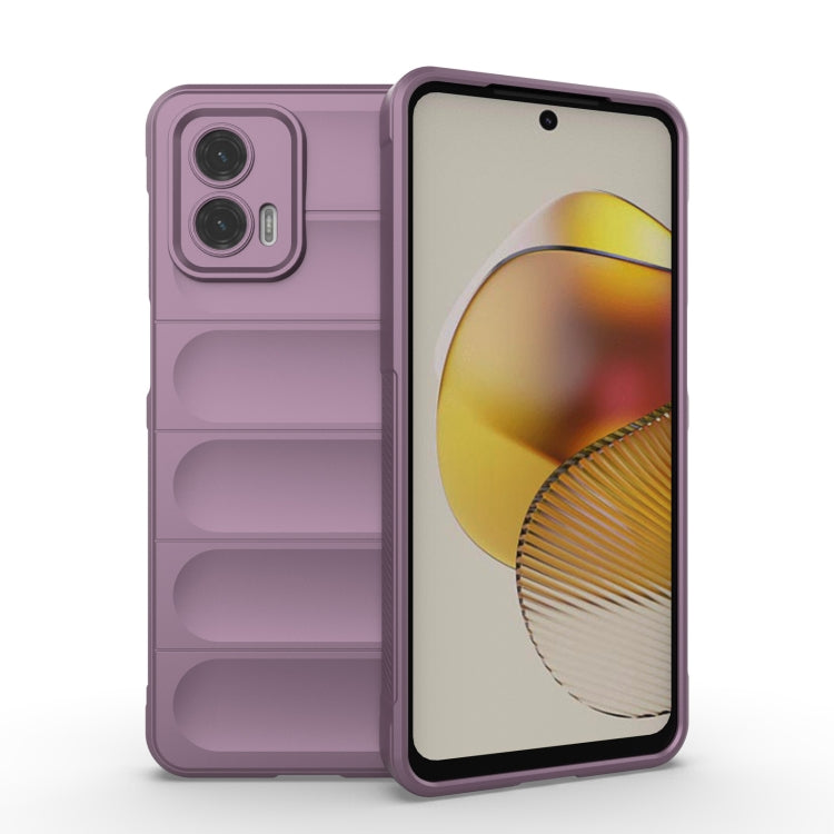 For Motorola Moto G73 5G Magic Shield TPU + Flannel Phone Case(Purple) - Motorola Cases by PMC TechLife | Online Shopping South Africa | PMC TechLife | Buy Now Pay Later Mobicred