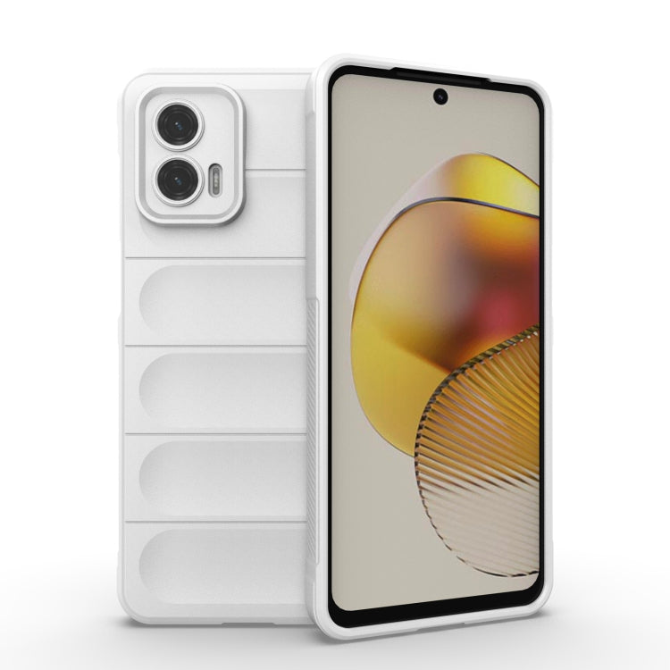 For Motorola Moto G73 5G Magic Shield TPU + Flannel Phone Case(White) - Motorola Cases by PMC TechLife | Online Shopping South Africa | PMC TechLife | Buy Now Pay Later Mobicred