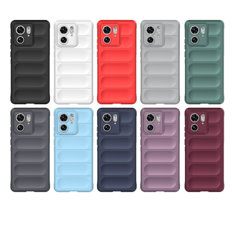 For Motorola Edge 40 5G Magic Shield TPU + Flannel Phone Case(Black)